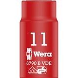 Wera Inserto de llave de vaso Zyklop VDE, 11mm, 3/8", Llave de tubo rojo/Amarillo