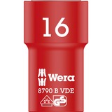 Wera Inserto de llave de vaso Zyklop VDE, 16mm, 3/8", Llave de tubo rojo/Amarillo