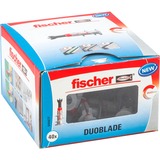 fischer DUOBLADE 40 pieza(s) Juego de enchufes de pared y tornillos 4,4 cm, Pasador gris claro/Rojo, Juego de enchufes de pared y tornillos, Concreto, De plástico, Gris, Pozidriv, PZ2