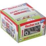 fischer Dübel DUOPOWER 8x40 LD, Pasador gris claro/Rojo