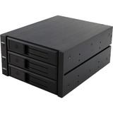 ICY BOX IB-563SSK 2x 5,25" Bandeja para disco duro Negro, Bastidor de instalación negro, 2x 5,25", Bandeja para disco duro, Negro, 2.5", SATA, SATA II, SATA III, Aluminio