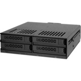 Icy Dock MB324SP-B unidad de disco multiple Escritorio Negro, Chasis intercambiable negro, SATA, Serial ATA II, Serial ATA III, Serial Attached SCSI (SAS), 440 g, Escritorio, Negro