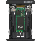 Icy Dock MB705M2P-B caja para disco duro externo Caja externa para unidad de estado sólido (SSD) Negro M.2, Convertidor negro, Caja externa para unidad de estado sólido (SSD), M.2, M.2, 32 Gbit/s, Negro