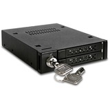 Icy Dock MB992SK-B base de conexión para disco duro, Chasis intercambiable negro, Unidad de disco duro, SSD, SATA, Serial ATA II, Serial ATA III, 2.5", 6 Gbit/s, Metal, Unidad de disco duro, Poder