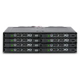 Icy Dock MB998IP-B panel bahía disco duro Negro, Bastidor de instalación negro, Negro, Metal, 5,7 mm, 2 Ventilador(es), 4 cm, 6 Gbit/s