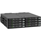 Icy Dock MB998SP-B panel bahía disco duro Negro, Chasis intercambiable negro, 2 Ventilador(es), 4 cm, 6 Gbit/s, Unidad de disco duro, SSD, Negro, Metal