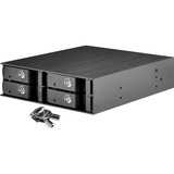 SilverStone FS204 unidad de disco multiple Negro, Chasis intercambiable negro, SATA, Serial ATA II, Serial ATA III, 2.5", 670 g, Negro