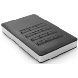 Verbatim Disco duro portátil y seguro Store n Go de 1 TB con teclado, Unidad de disco duro negro/Plateado, 1000 GB, Negro, Plata