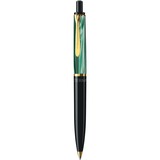 Pelikan K200 pluma estilográfica Sistema de llenado integrado Negro, Oro, Verde 1 pieza(s), Bolígrafo verde/Negro, Negro, Oro, Verde, Sistema de llenado integrado, Resina, Punta en cursiva, Acero inoxidable, Ambidextro