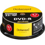 Intenso DVD-R 4.7GB, Printable, 16x 4,7 GB 25 pieza(s), DVDs vírgenes Printable, 16x, DVD-R, 120 mm, Imprimible, Caja para pastel, 25 pieza(s), 4,7 GB