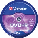 Verbatim DVD+R Matt Silver 4,7 GB 100 pieza(s), DVDs vírgenes DVD+R, 120 mm, Eje, 100 pieza(s), 4,7 GB