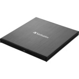 Verbatim External Slimline unidad de disco óptico Blu-Ray RW Negro, Regrabadora Blu-ray externa negro, Negro, Ranura, Sobremesa/Portátil, Blu-Ray RW, USB 3.2 Gen 1 (3.1 Gen 1), 145 mm