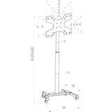 HAGOR 1983 soporte para pantalla de señalización 139,7 cm (55") Negro, Sistema de soporte negro, 35 kg, 81,3 cm (32"), 139,7 cm (55"), 600 x 400 mm, 1275 - 1715 mm