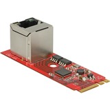 DeLOCK 62949 adaptador y tarjeta de red Interno Ethernet 1000 Mbit/s, Convertidor Interno, Alámbrico, M.2, Ethernet, 1000 Mbit/s, Rojo