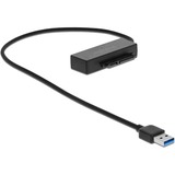 DeLOCK 64086 tarjeta y adaptador de interfaz Interno SATA, Convertidor negro, USB tipo A, SATA, Transparente, 6 Gbit/s, Windows 10, Windows 7, Windows 8.1, ChromeOS