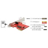DeLOCK 89889 tarjeta y adaptador de interfaz Interno M.2, Adaptador Wi-Fi M.2, 1 x 67 pin M.2 key E, 1 x PCI Express x1, 1 x USB 2.0 Micro-B, 1 x USB 2.0 pin header, Taiwán, Caja