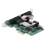 DeLOCK 90410 tarjeta y adaptador de interfaz Interno RS-232, Tarjeta de interfaz PCIe, RS-232, Perfil bajo, PCIe 1.1, RS-232, Verde