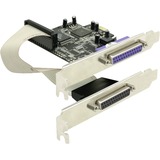 DeLOCK PCI Express card 2 x parallel tarjeta y adaptador de interfaz, Tarjeta de interfaz negro, PCIe, Alámbrico, Windows 2000/XP, 2003, Vista