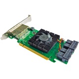 HighPoint SSD7184 controlado RAID PCI Express x8 8 Gbit/s, Tarjeta RAID PCI Express 3.0, SATA, PCI Express x8, 0, 1, 1+0, 8 Gbit/s, Low Profile MD2 Card, CLI, API package