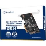 SilverStone ECU02-E tarjeta y adaptador de interfaz Interno USB 3.2 Gen 2 (3.1 Gen 2), Tarjeta de interfaz PCIe, USB 3.2 Gen 2 (3.1 Gen 2), Perfil bajo, PCIe 3.0, Negro, 10 Gbit/s