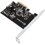 SilverStone ECU02-E tarjeta y adaptador de interfaz Interno USB 3.2 Gen 2 (3.1 Gen 2), Tarjeta de interfaz PCIe, USB 3.2 Gen 2 (3.1 Gen 2), Perfil bajo, PCIe 3.0, Negro, 10 Gbit/s