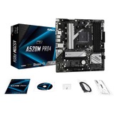 ASRock A520M Pro4 Zócalo AM4 micro ATX, Placa base AMD, Zócalo AM4, 3rd Generation AMD Ryzen™ 3, 3rd Generation AMD Ryzen 5, 3rd Generation AMD Ryzen™ 7, 3rd..., DDR4-SDRAM, 64 GB, DIMM