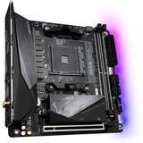 GIGABYTE B550I AORUS PRO AX Placa base - Procesadores AMD Ryzen 5000, VRM de 8 fases, hasta 5300 MHz DDR4, 1xPCIe 4.0 + 1xPCIe 3.0 M.2, Wi-Fi 6E, LAN 2.5GbE, USB 3.2 Gen 2 VRM de 8 fases, hasta 5300 MHz DDR4, 1xPCIe 4.0 + 1xPCIe 3.0 M.2, Wi-Fi 6E, LAN 2.5GbE, USB 3.2 Gen 2, AMD, Zócalo AM4, AMD Ryzen 3000 Series, AMD Ryzen 4000 Series, AMD Ryzen 5000 Series, Zócalo AM4, DDR4-SDRAM, 64 GB