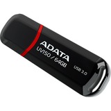 ADATA 64GB DashDrive UV150 unidad flash USB USB tipo A 3.2 Gen 1 (3.1 Gen 1) Negro, Lápiz USB negro/Rojo, 64 GB, USB tipo A, 3.2 Gen 1 (3.1 Gen 1), Tapa, 9 g, Negro
