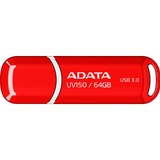 ADATA 64GB DashDrive UV150 unidad flash USB USB tipo A 3.2 Gen 1 (3.1 Gen 1) Rojo, Lápiz USB rojo, 64 GB, USB tipo A, 3.2 Gen 1 (3.1 Gen 1), Tapa, 9 g, Rojo