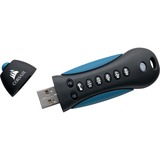 Corsair Padlock 3 64GB unidad flash USB USB tipo A 3.2 Gen 1 (3.1 Gen 1) Negro, Azul, Lápiz USB negro/Azul, 64 GB, USB tipo A, 3.2 Gen 1 (3.1 Gen 1), Tapa, 150 g, Negro, Azul