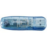 Intenso Rainbow Line unidad flash USB 4 GB USB tipo A 2.0 Azul, Lápiz USB azul, 4 GB, USB tipo A, 2.0, 28 MB/s, Tapa, Azul