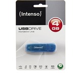 Intenso Rainbow Line unidad flash USB 4 GB USB tipo A 2.0 Azul, Lápiz USB azul, 4 GB, USB tipo A, 2.0, 28 MB/s, Tapa, Azul