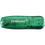 Intenso Rainbow Line unidad flash USB 8 GB USB tipo A 2.0 Verde, Lápiz USB verde, 8 GB, USB tipo A, 2.0, 28 MB/s, Tapa, Verde