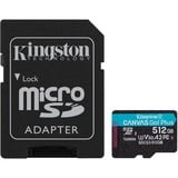 Kingston Canvas Go! Plus 512 GB MicroSD UHS-I Clase 10, Tarjeta de memoria negro, 512 GB, MicroSD, Clase 10, UHS-I, 170 MB/s, 90 MB/s