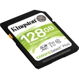 Kingston Canvas Select Plus 128 GB SDXC UHS-I Clase 10, Tarjeta de memoria negro, 128 GB, SDXC, Clase 10, UHS-I, 100 MB/s, 85 MB/s