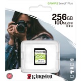 Kingston Canvas Select Plus 256 GB SDXC UHS-I Clase 10, Tarjeta de memoria negro, 256 GB, SDXC, Clase 10, UHS-I, 100 MB/s, 85 MB/s