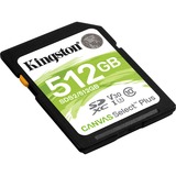 Kingston Canvas Select Plus 512 GB SDXC UHS-I Clase 10, Tarjeta de memoria negro, 512 GB, SDXC, Clase 10, UHS-I, 100 MB/s, 85 MB/s