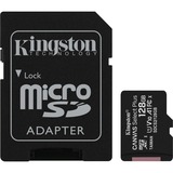 Kingston Canvas Select Tarjeta micSDXC Plus 100R A1 C10 de 128 GB + ADP, Tarjeta de memoria negro, 128 GB, MicroSDXC, Clase 10, UHS-I, 100 MB/s, Class 1 (U1)