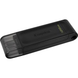 Kingston DataTraveler 128GB USB-C 3.2 Gen 1 70, Lápiz USB negro, 128 GB, USB Tipo C, 3.2 Gen 1 (3.1 Gen 1), Tapa, 7 g, Negro