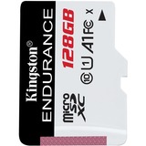 Kingston High Endurance 128 GB MicroSD UHS-I Clase 10, Tarjeta de memoria blanco/Negro, 128 GB, MicroSD, Clase 10, UHS-I, 95 MB/s, 45 MB/s