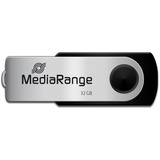 MediaRange MR911 unidad flash USB 32 GB USB Type-A / Micro-USB 2.0 Negro, Plata, Lápiz USB negro/Plateado, 32 GB, USB Type-A / Micro-USB, 2.0, 13 MB/s, Girar, Negro, Plata