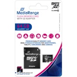 MediaRange MR955 memoria flash 64 GB MicroSDXC Clase 10, Tarjeta de memoria negro, 64 GB, MicroSDXC, Clase 10, 60 MB/s, 15 MB/s, Negro