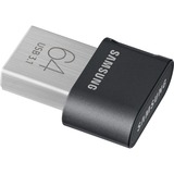 Samsung MUF-64AB unidad flash USB 64 GB USB tipo A 3.2 Gen 1 (3.1 Gen 1) Gris, Plata, Lápiz USB negro, 64 GB, USB tipo A, 3.2 Gen 1 (3.1 Gen 1), 300 MB/s, Sin tapa, Gris, Plata