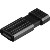 Verbatim PinStripe - Unidad USB de 64 GB - Negro, Lápiz USB negro, 64 GB, USB tipo A, 2.0, 10 MB/s, Deslizar, Negro