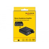DeLOCK 64056 amplificador para audífono Negro negro, 90 dB, 16 - 100 Ω, 20 - 20000 Hz, 3,5mm, Polímero de litio, 7 h