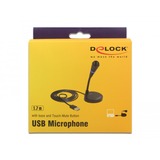 DeLOCK 65868 micrófono Negro Micrófono para PC negro, Micrófono para PC, -37 dB, 70 - 15000 Hz, 2200 Ω, 16 bit, 48 kHz