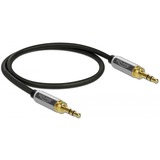 DeLOCK 85784 cable de audio 0,5 m 3,5mm Negro, Gris negro, 3,5mm, Macho, 3,5mm, Macho, 0,5 m, Negro, Gris