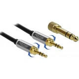 DeLOCK 85785 cable de audio 1 m 3,5mm Negro, Gris negro, 3,5mm, Macho, 3,5mm, Macho, 1 m, Negro, Gris