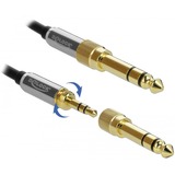 DeLOCK 85785 cable de audio 1 m 3,5mm Negro, Gris negro, 3,5mm, Macho, 3,5mm, Macho, 1 m, Negro, Gris