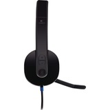 Logitech H540 USB Auriculares Alámbrico Diadema Oficina/Centro de llamadas USB tipo A Negro, Auriculares con micrófono negro, Alámbrico, Oficina/Centro de llamadas, 20 - 20000 Hz, 120 g, Auriculares, Negro, Minorista